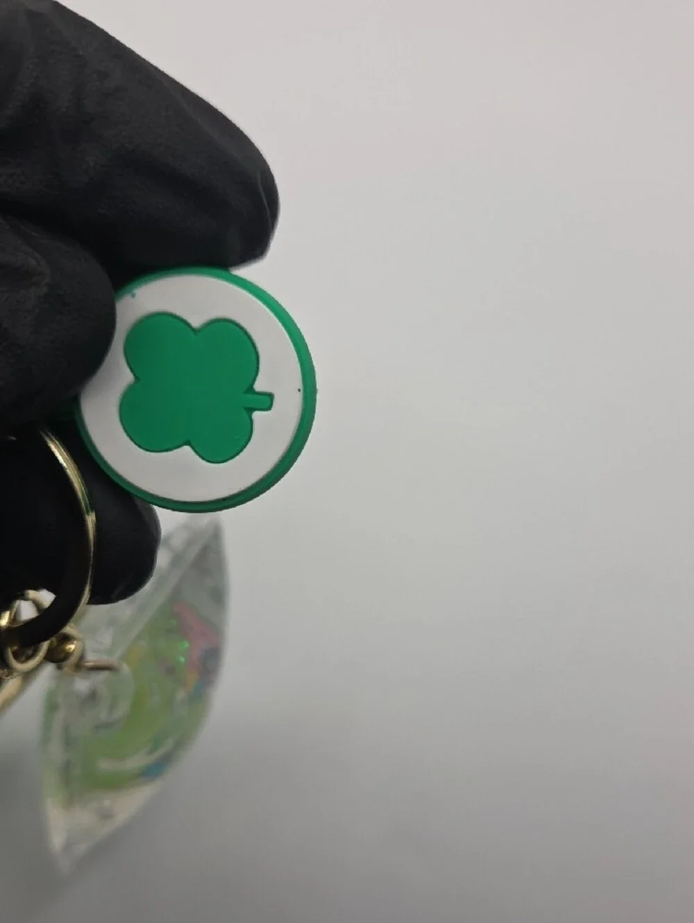 Care Bears Green Glitter Silicone Phone Strap Keychain- Chipped On End